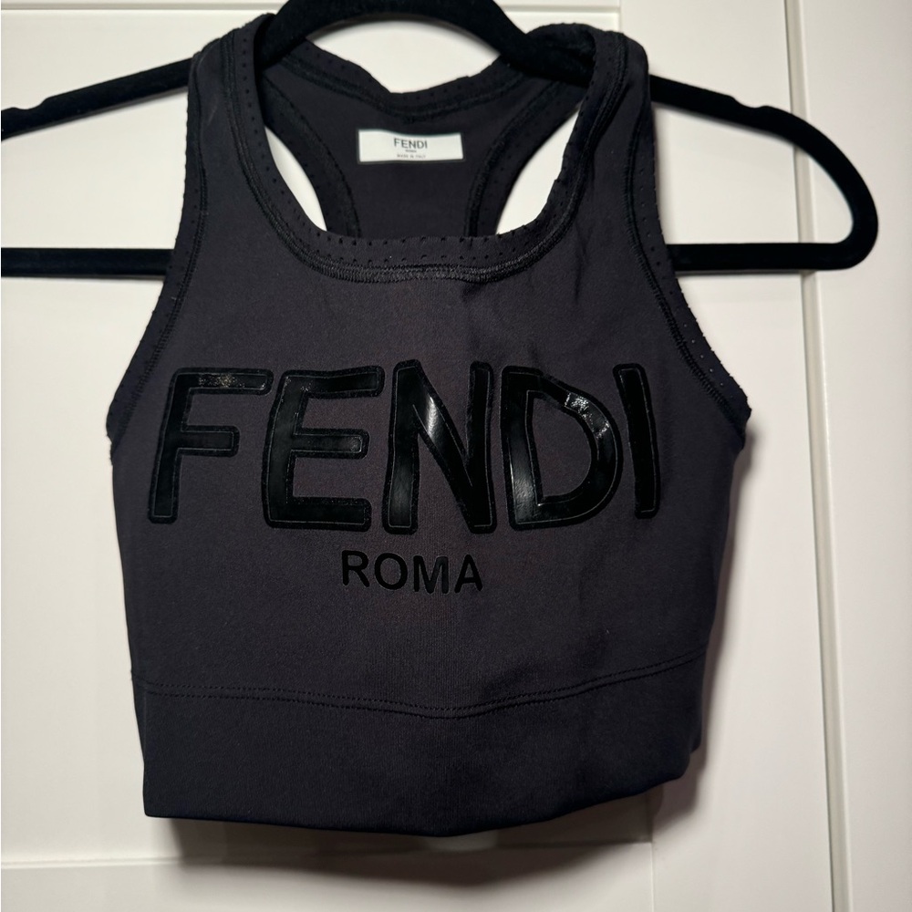 Fendi Black Neoprene Fendi Roma Bra size 38 like new